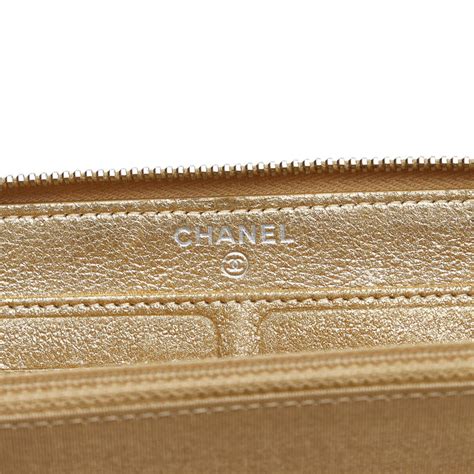 chanel camellia zip-around long wallet in metallic bronze|Chanel Camellia Wallet .